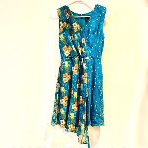 Anna Sui Embroidery Sleeveless Dress
